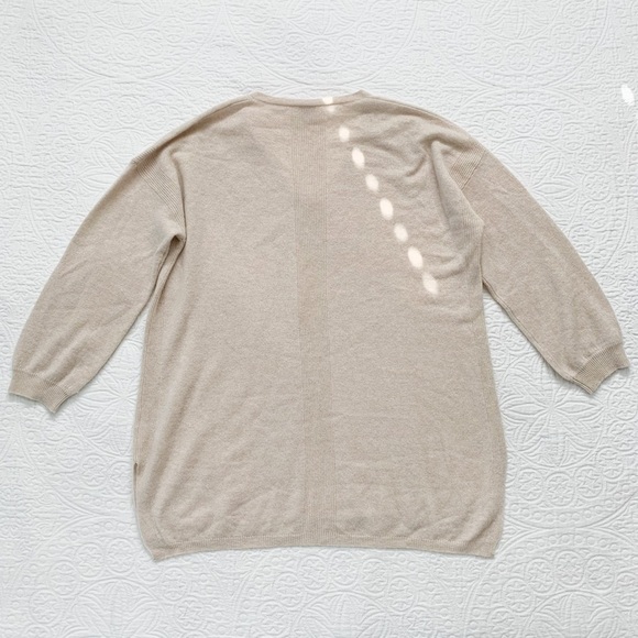 Poetry Cashmere V-Neck Tunic, Cream, Size 12-14 - Picture 2 of 5